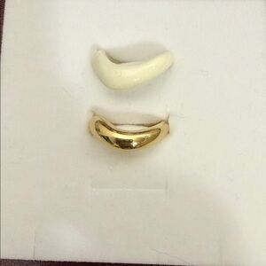 Mejuri Gold and Cream rings